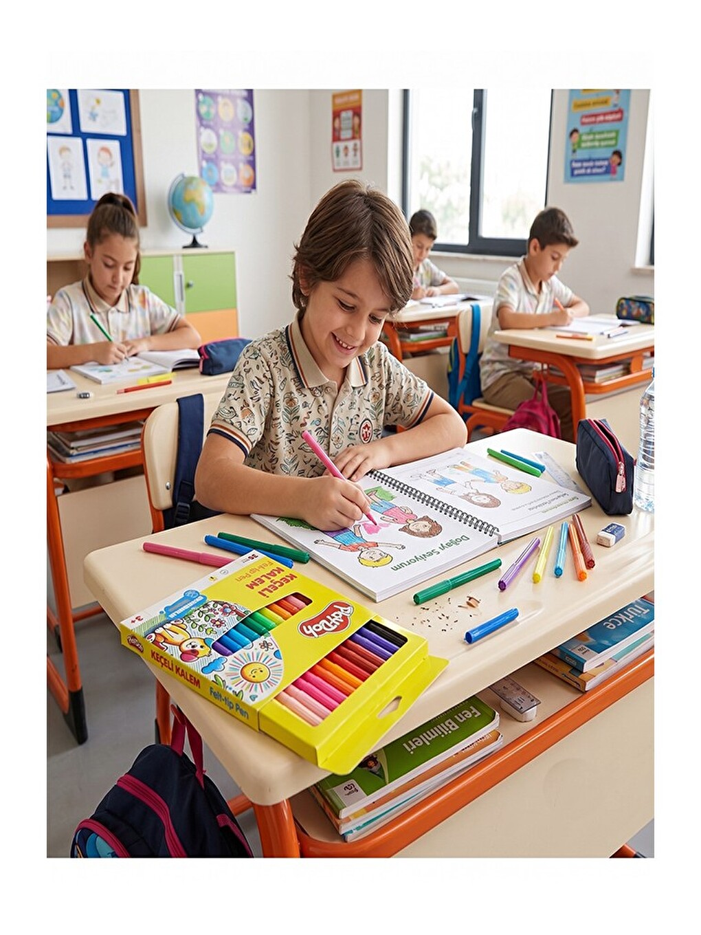 Keçeli Kalem 36 Renk 1 Paket 36 Lı Keçeli Kalem Canlı Renkler Yıkanabilir Kaliteli Öğrenci-2