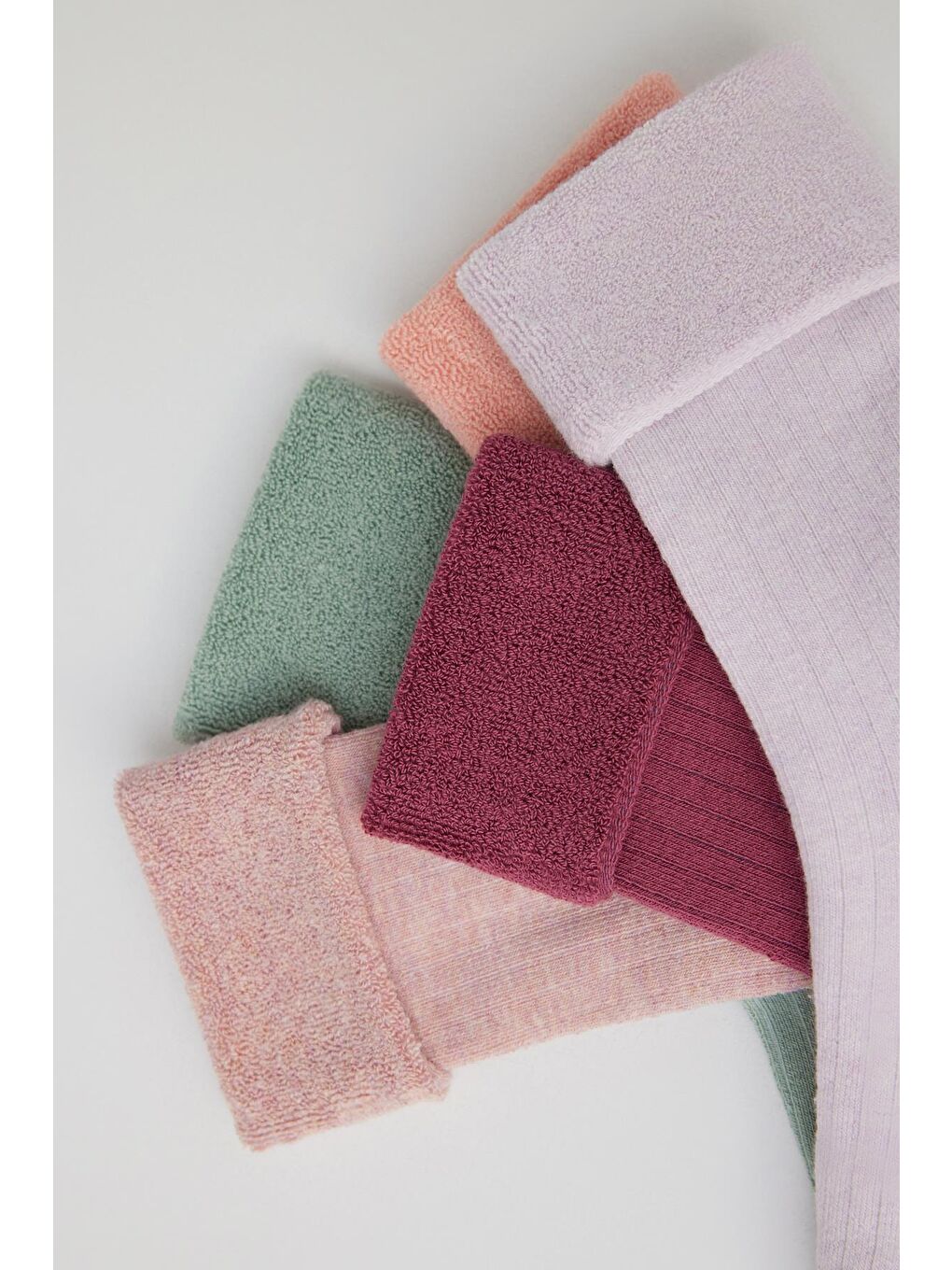 Pembe 5'Li Paket Kadın Derby Soket Çorap-1