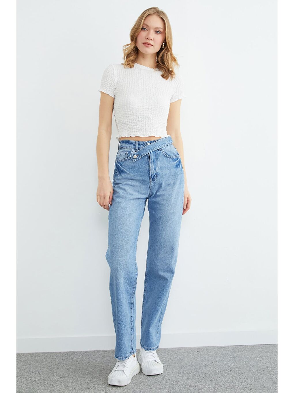 Mavi Beli Kemerli Palazzo Jean-1