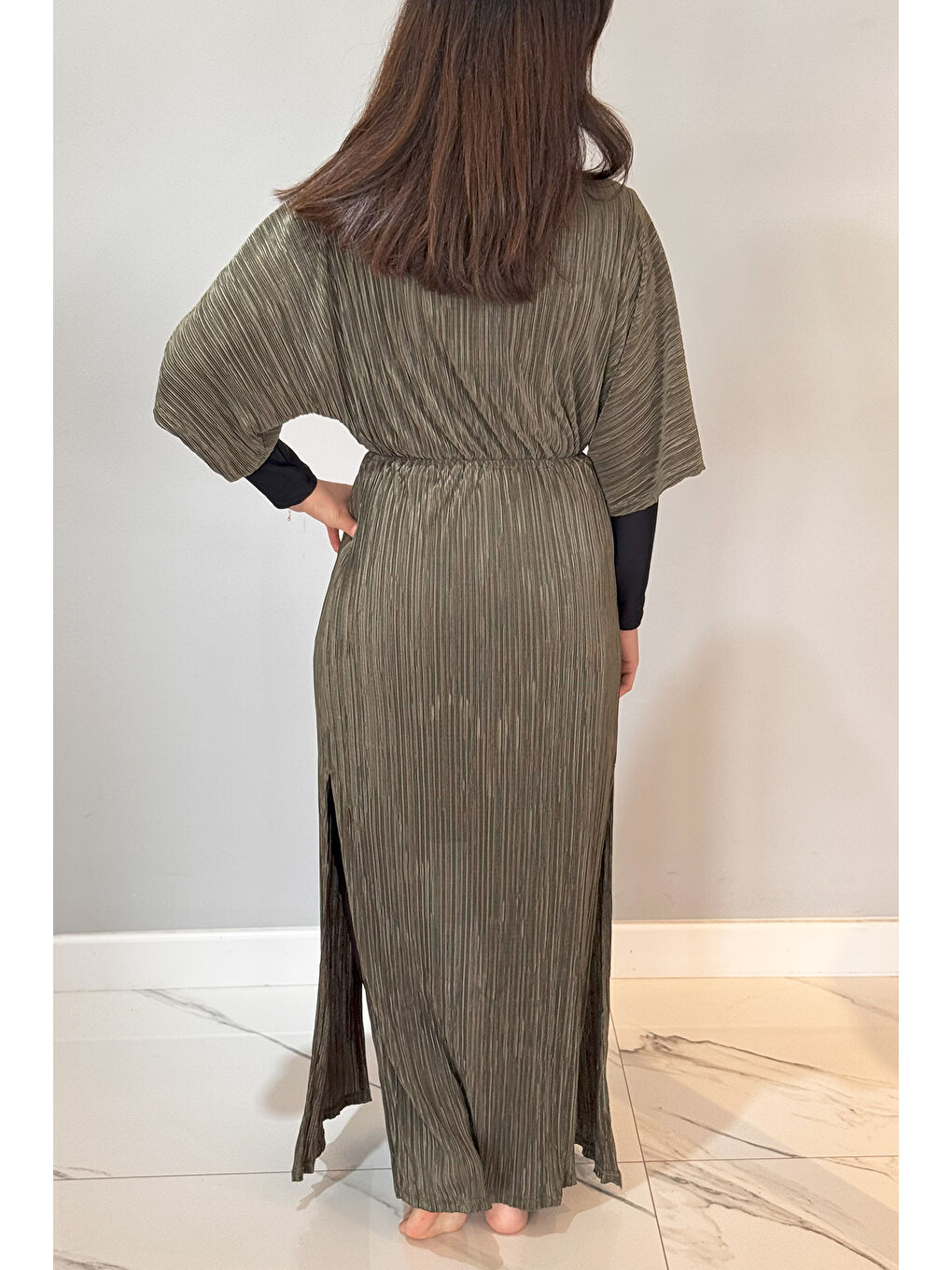 Piliseli Kimono Pareo Kaftan Bağlanabilir RPK004 Haki-2