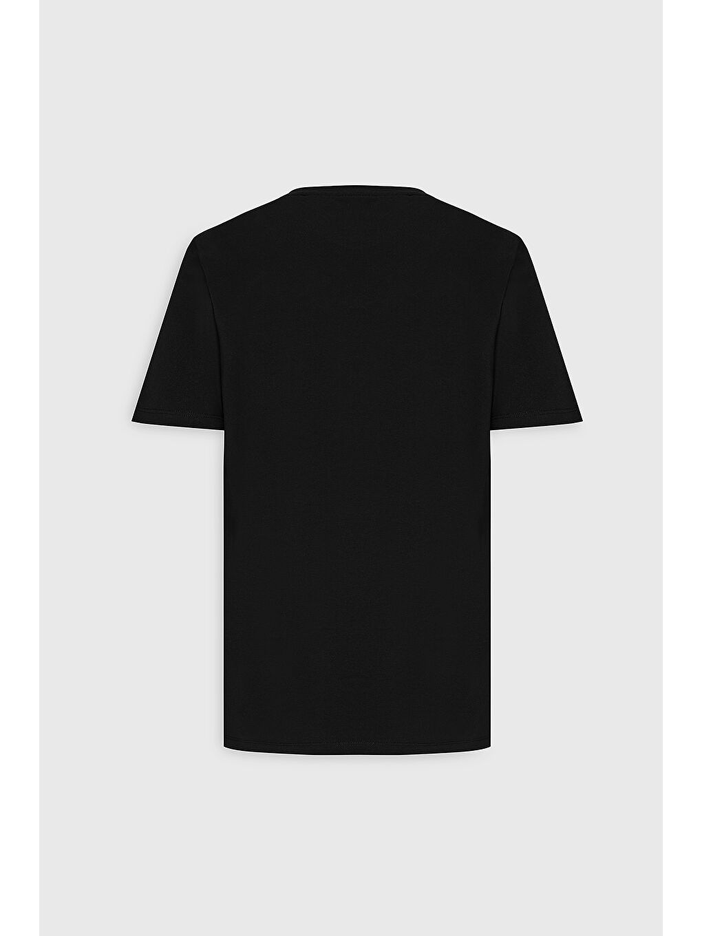 Erkek Siyah Slim Fit Dar Kesim Pamuklu Esnek Baskılı Bisiklet Yaka Tişört-8