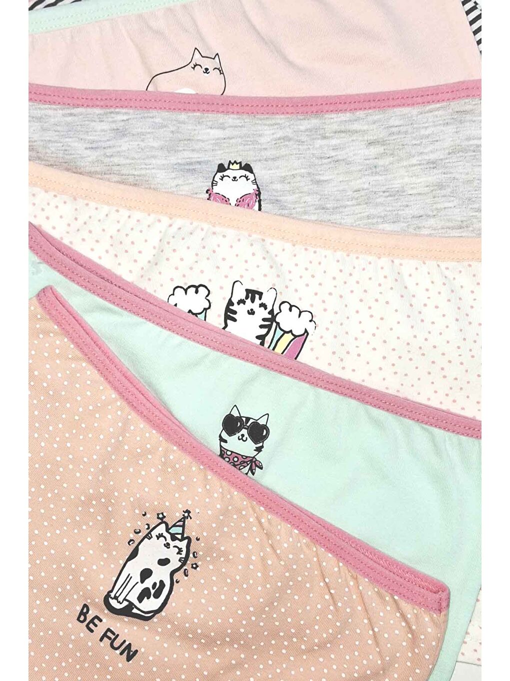 Ekru Kız Çocuk Pembe Pamuklu Boxer 6'lı Paket-1