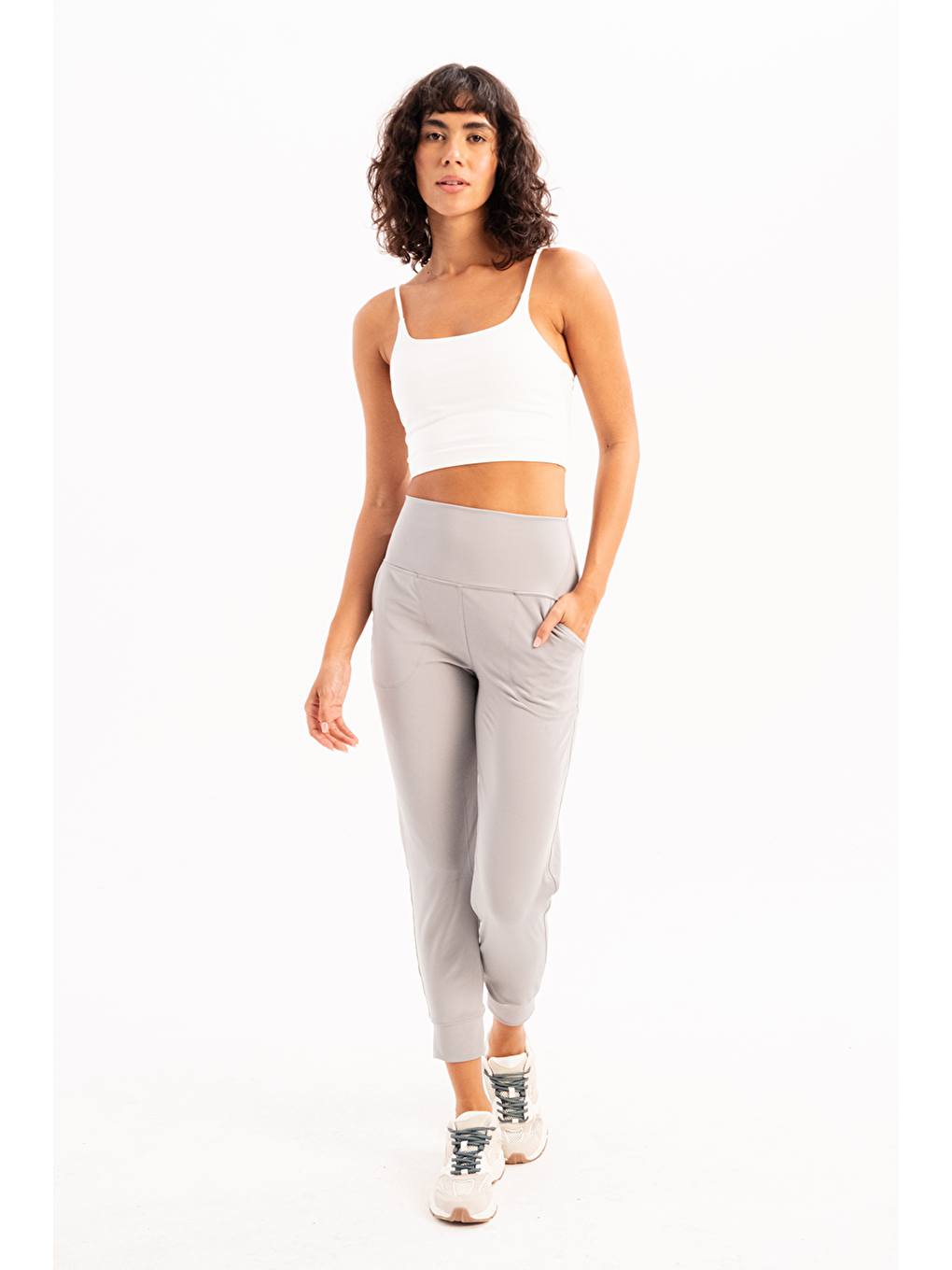 İnce Askılı Çıkarılabilir Pedli Bra Kadın Sporcu Sütyeni Spica Beyaz-2