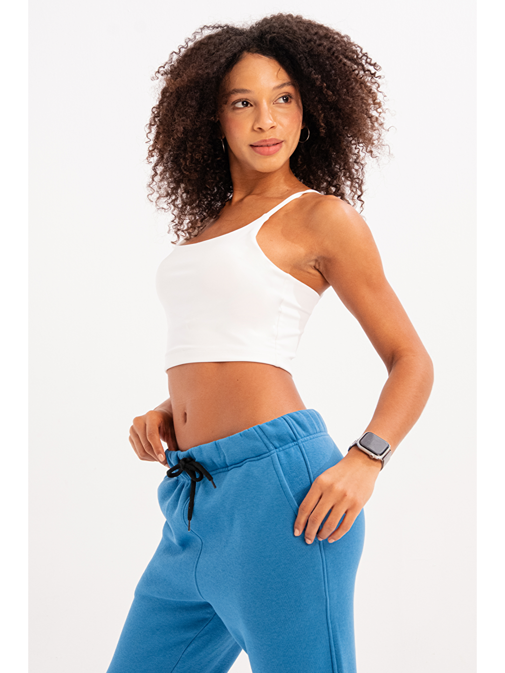 İnce Askılı Çıkarılabilir Pedli Bra Kadın Sporcu Sütyeni Spica Beyaz-3