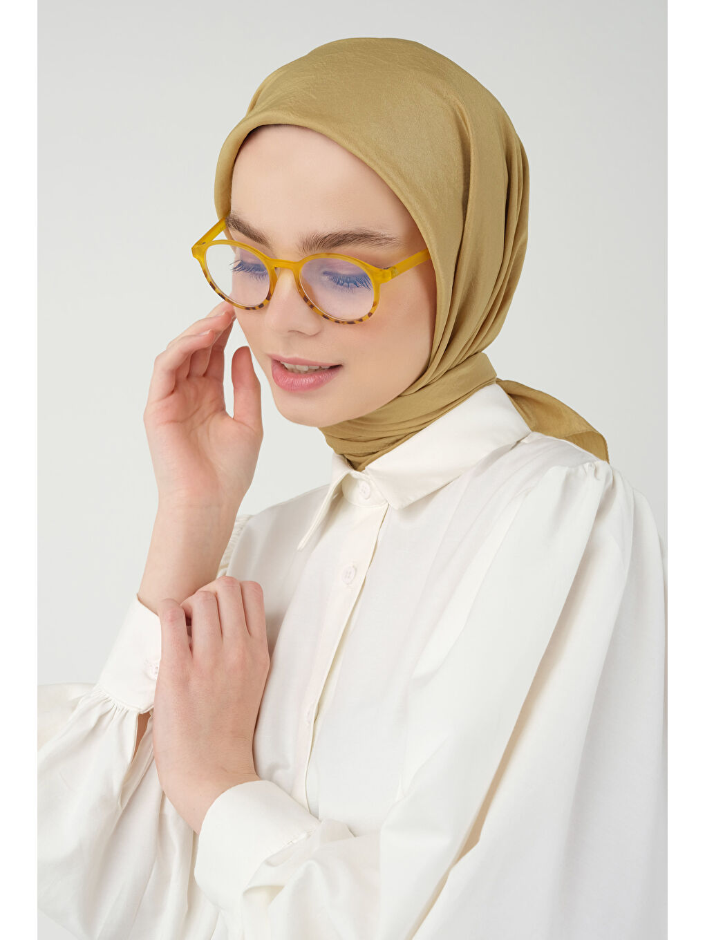 Sarı Soft Kraş Eşarp Hardal-1