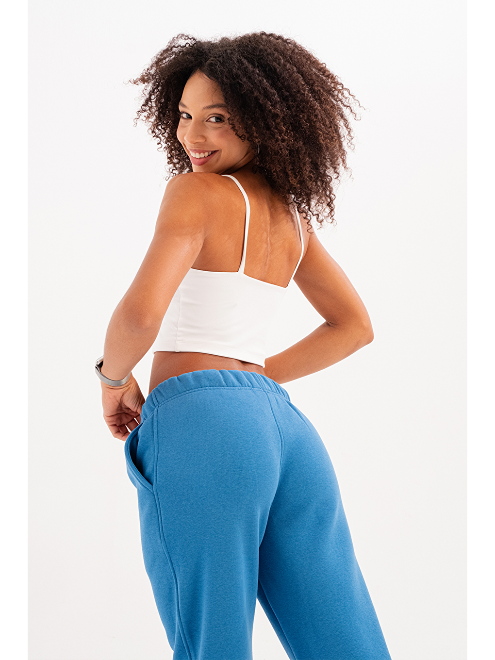 İnce Askılı Çıkarılabilir Pedli Bra Kadın Sporcu Sütyeni Spica Beyaz-4