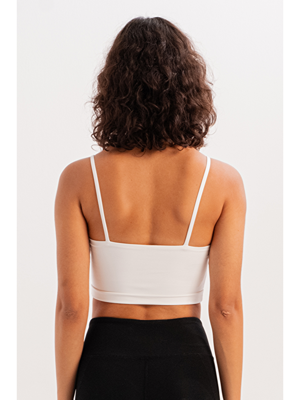 İnce Askılı Çıkarılabilir Pedli Bra Kadın Sporcu Sütyeni Spica Beyaz-5