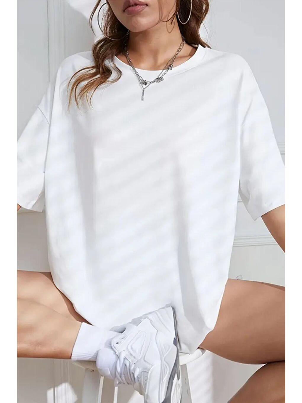 Beyaz Makes You Happy Baskılı Bisiklet Yaka Unisex Tshirt-1