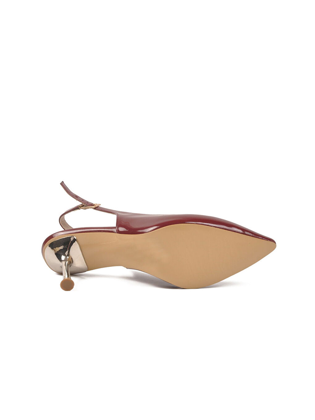 Bordo Rugan Geniş Kalıp İnce Topuklu Kadın Abiye Ayakkabı 653122 Z-4