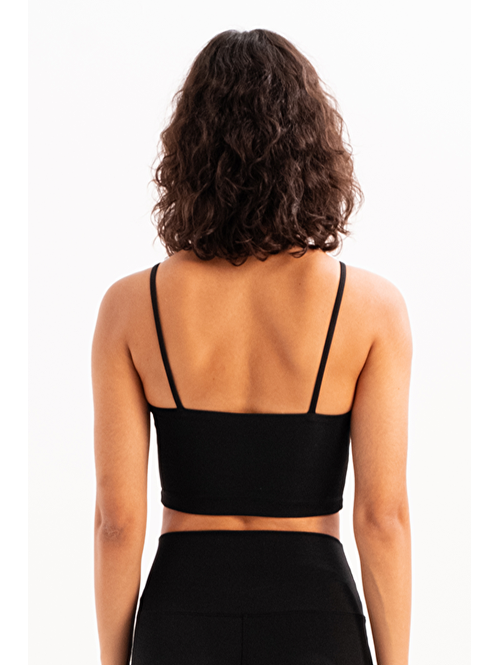İnce Askılı Çıkarılabilir Pedli Bra Kadın Sporcu Sütyeni Spica Siyah-5