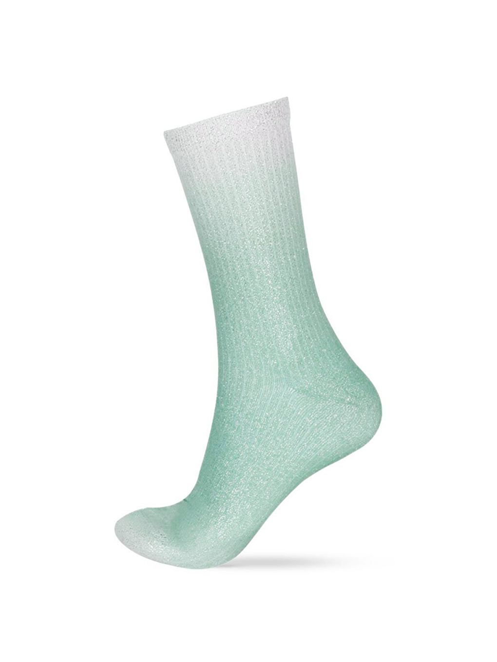 Kadın Sim Detaylı Parlak Soket Çorap Yeşil