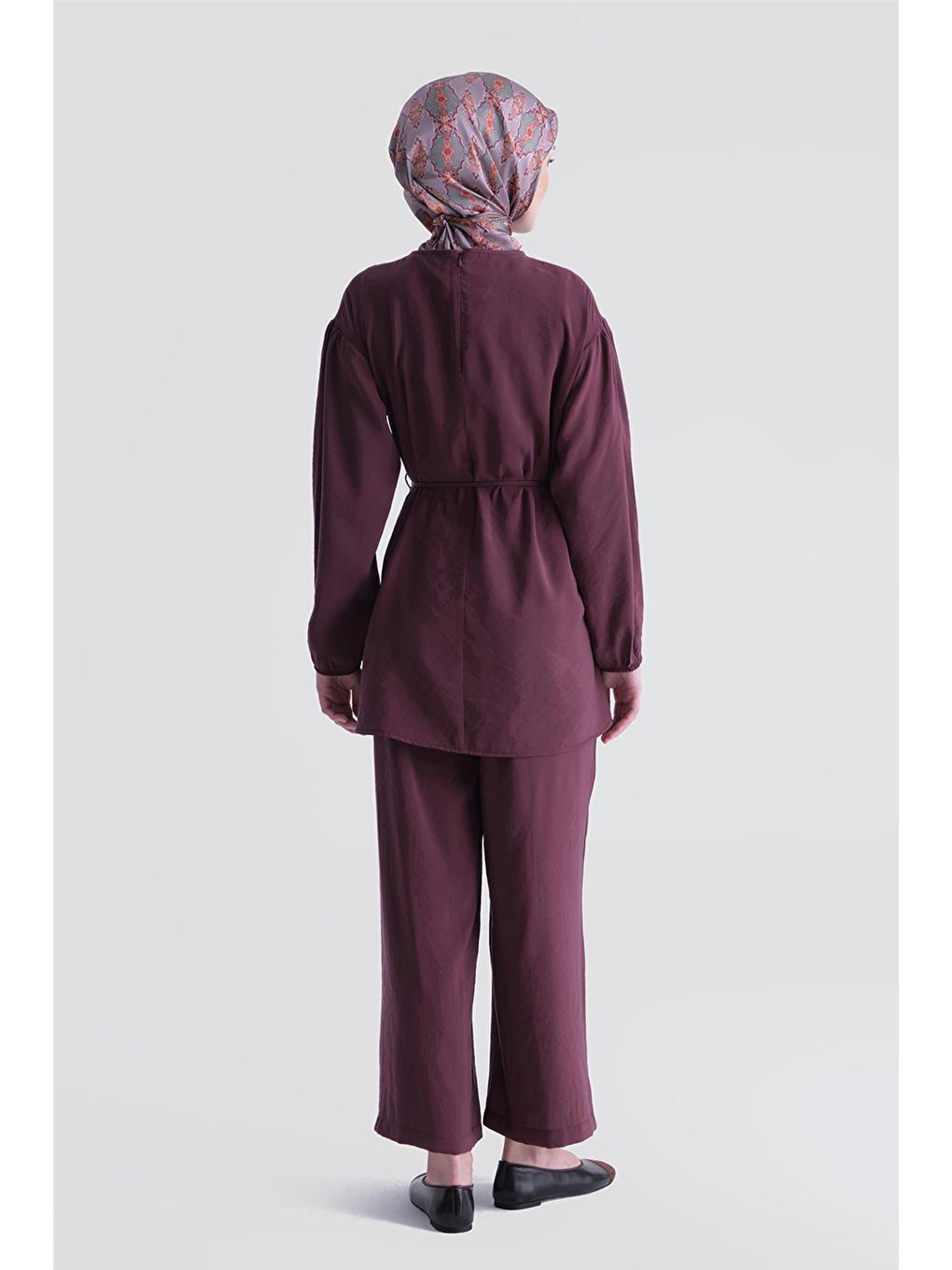 Minimal Düğmeli Takım Mürdüm-4