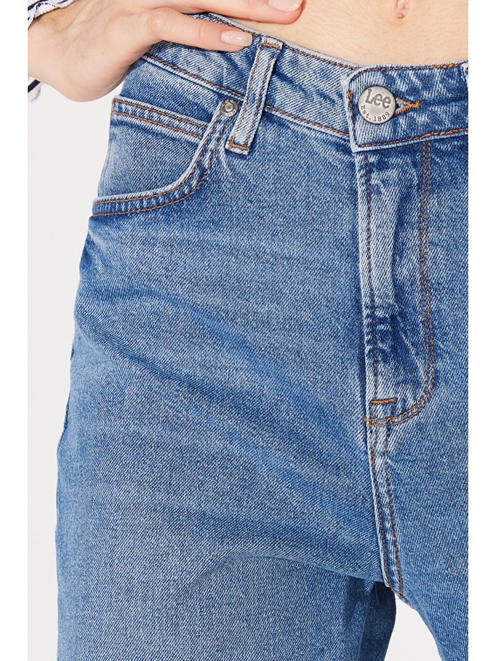 Regular Fit Yüksek Bel Düz Paça Açık Mavi Stella Tapered Esnek Jean Denim Jean Pantolon-4