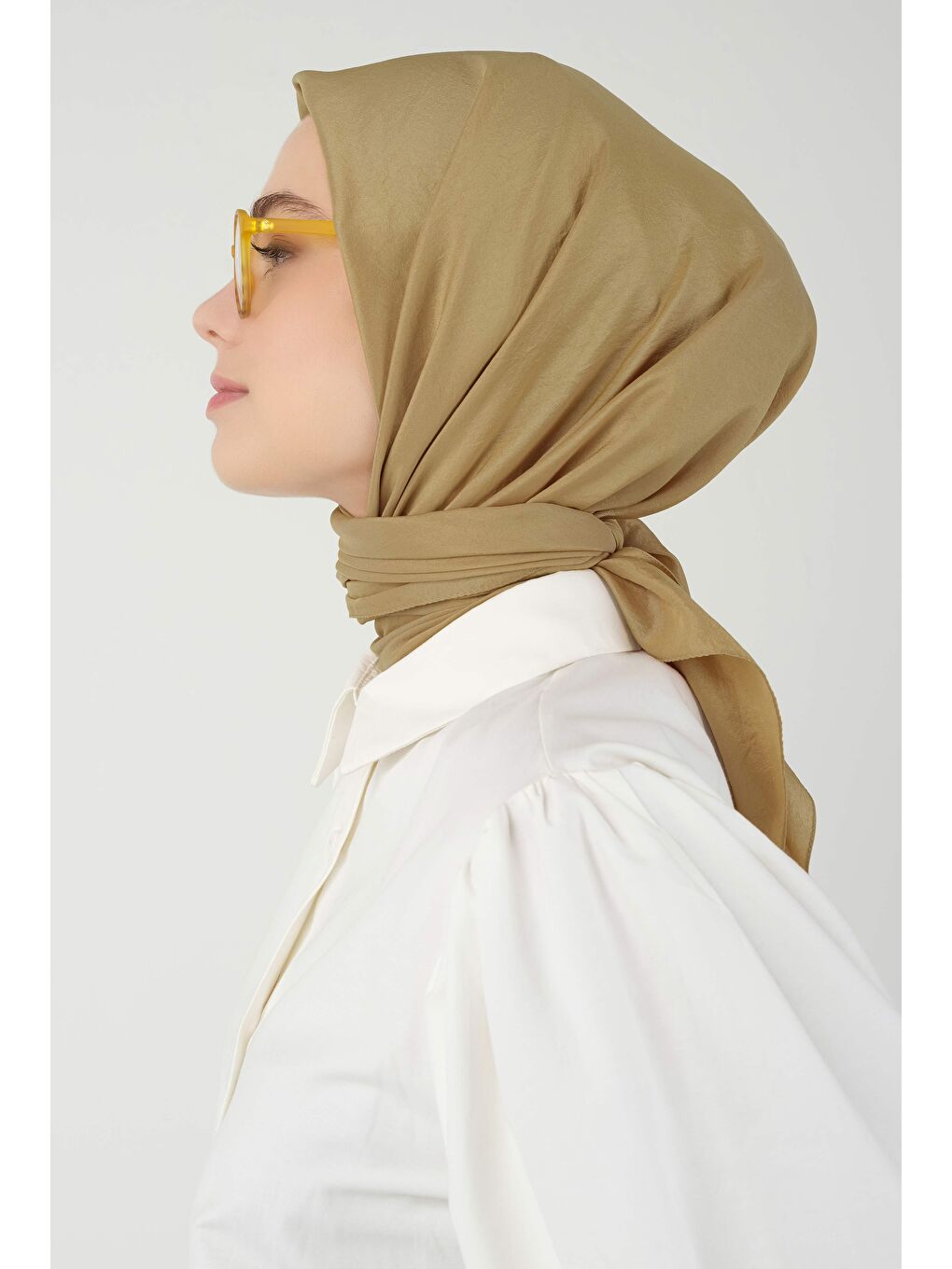 Sarı Soft Kraş Eşarp Hardal-3