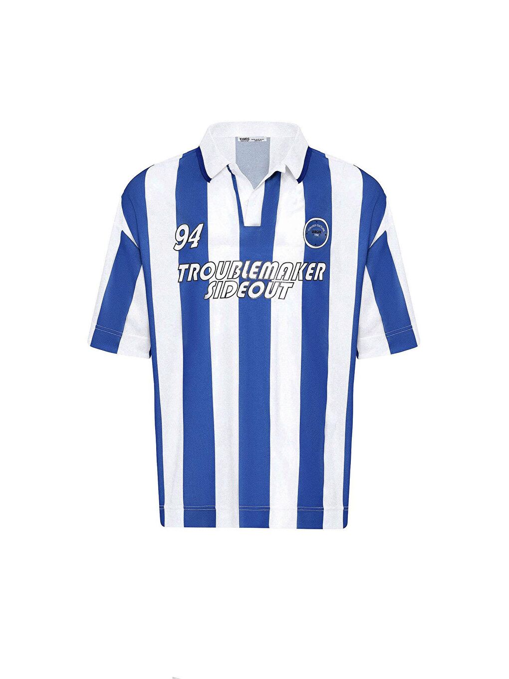 Mavi Oversize Polo Yaka Forma Tişört Saks-1