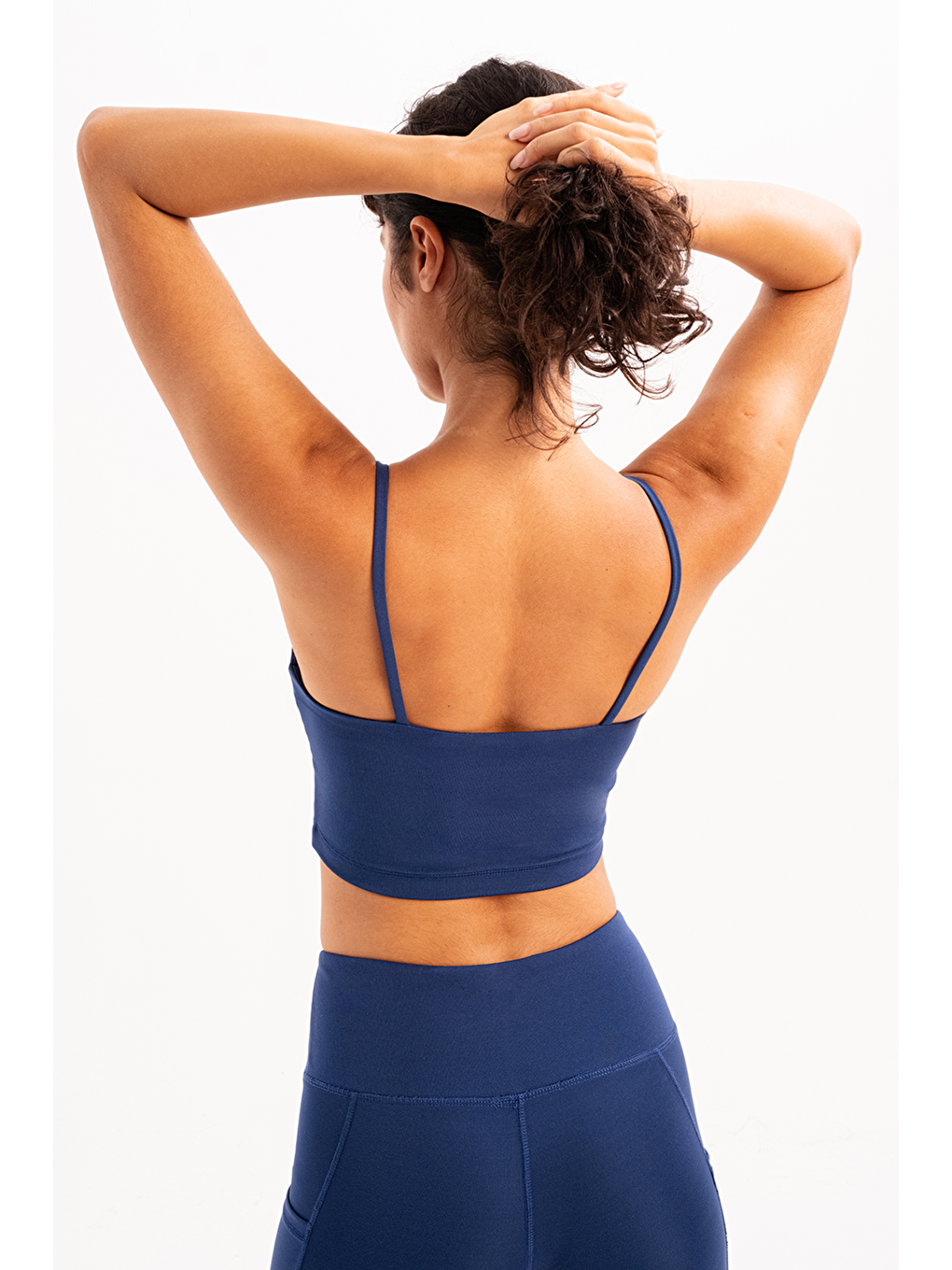 İnce Askılı Çıkarılabilir Pedli Bra Kadın Sporcu Sütyeni Spica Lacivert-4