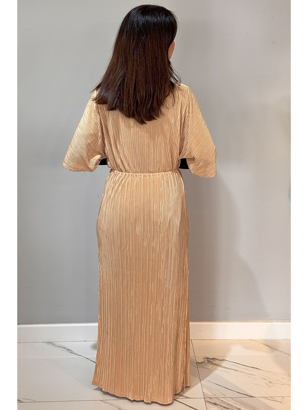 Piliseli Kimono Pareo Kaftan Bağlanabilir RPK004 Bej-2