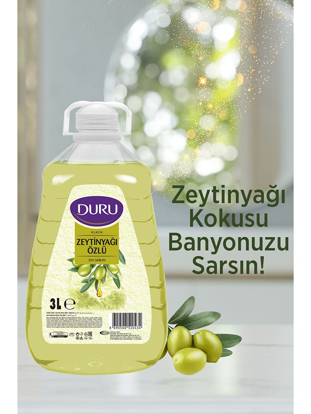 Duru Beyaz Mutluluk Serisi Zeytinyağı Özlü Sıvı Sabun 2x3 Lt - 2