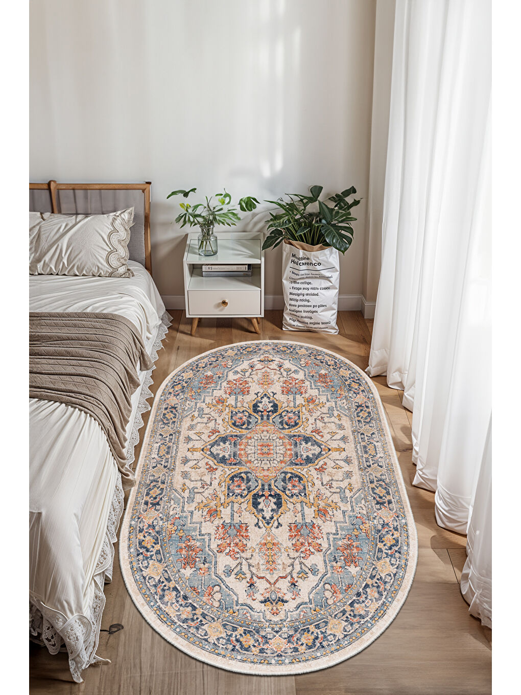 Turuncu Dekoratif Özel Tasarım Yıkanabilir,İnce, Kaymaz Tabanlı, Modern Halı-2