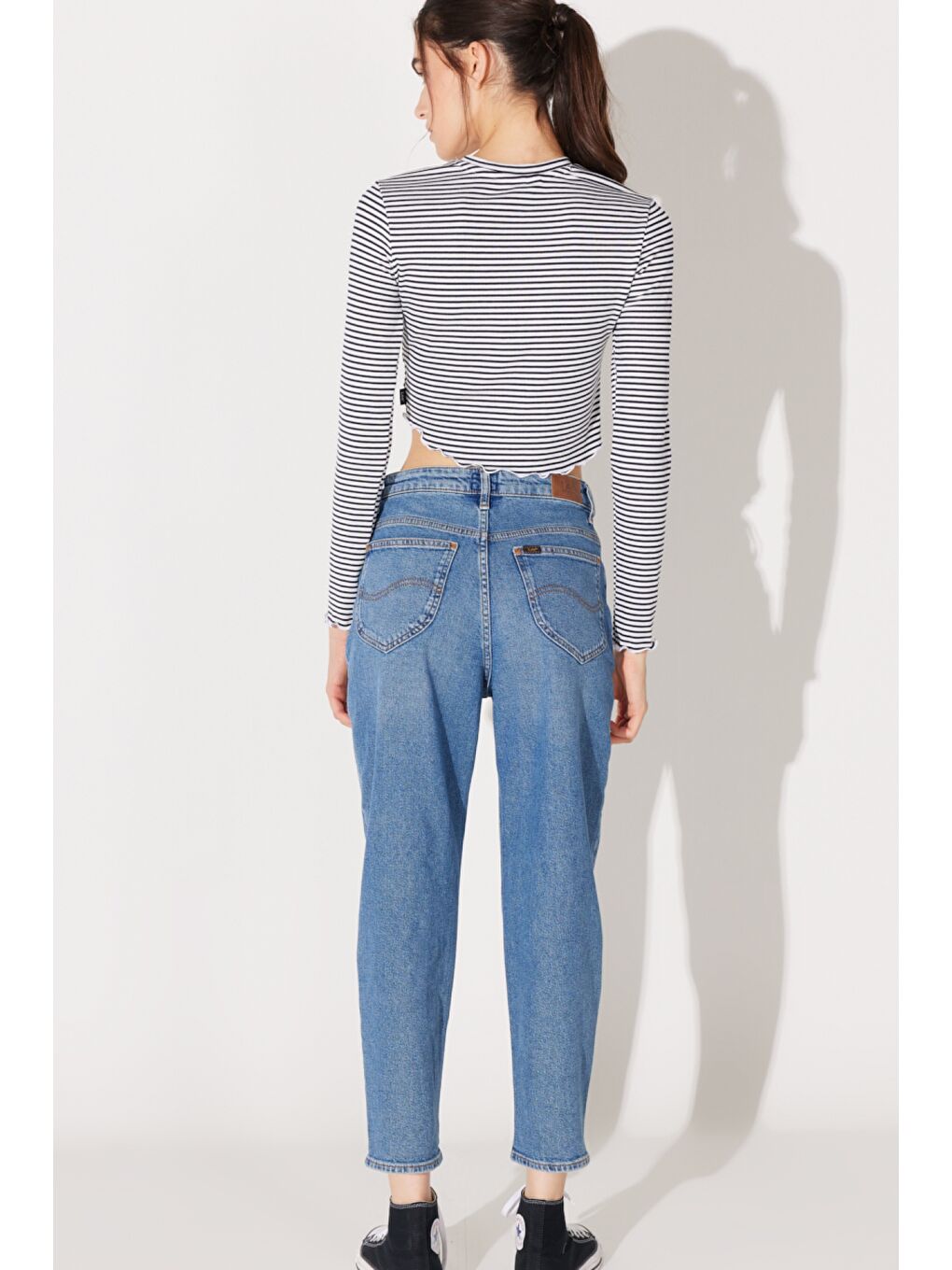 Regular Fit Yüksek Bel Düz Paça Açık Mavi Stella Tapered Esnek Jean Denim Jean Pantolon-6