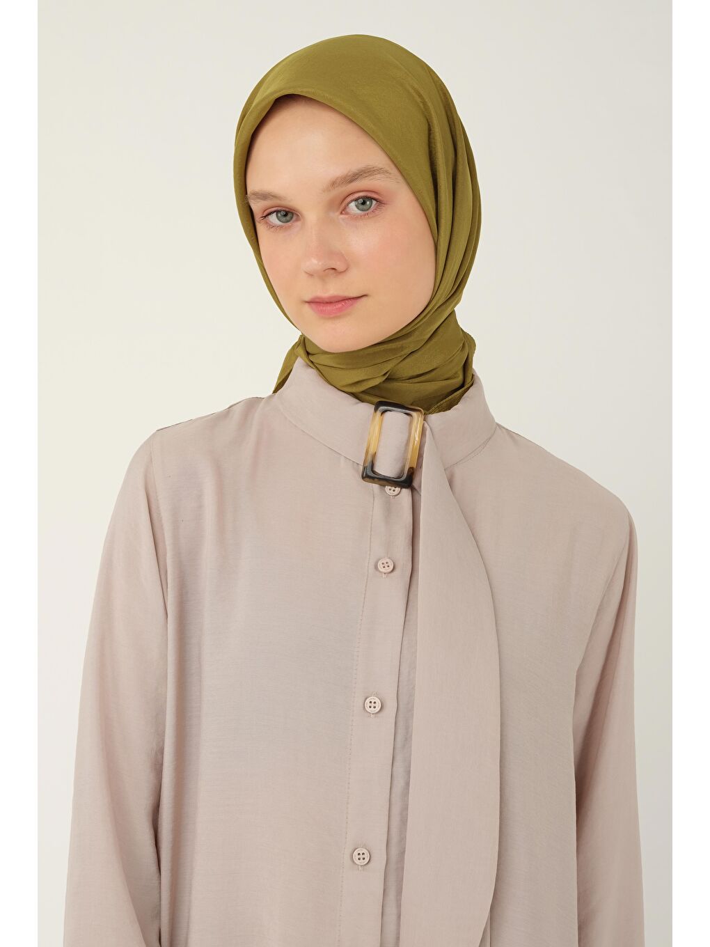 Yeşil Soft Kraş Eşarp Olive