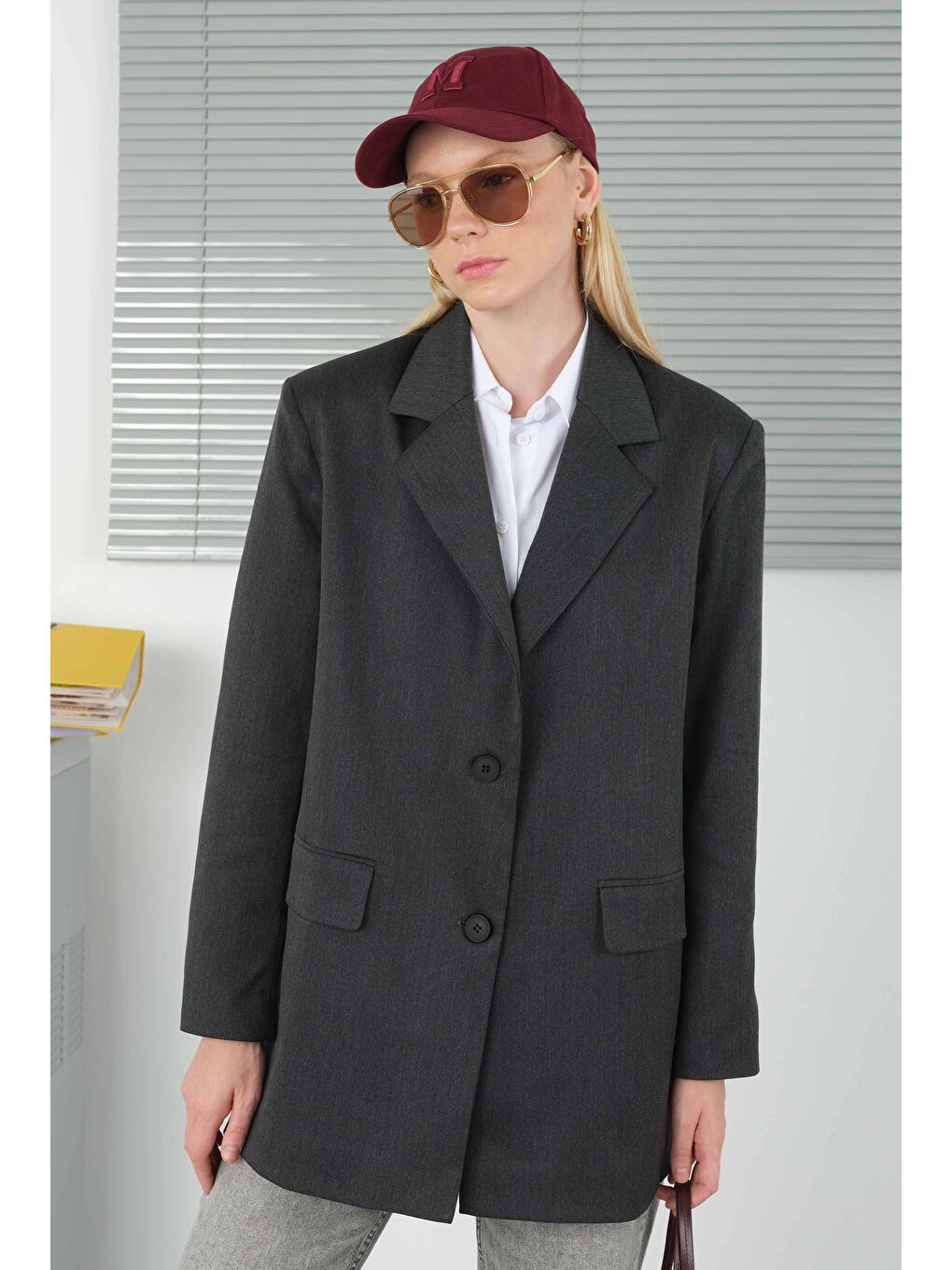 Klasik Blazer Ceket Antrasit