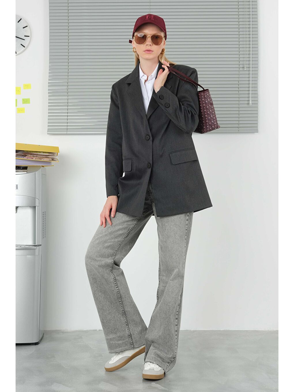 Klasik Blazer Ceket Antrasit-1