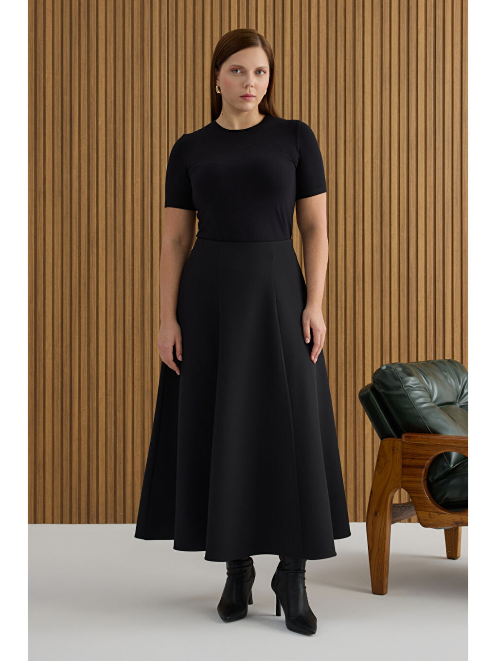 Siyah Kuplu Kloş Etek-1