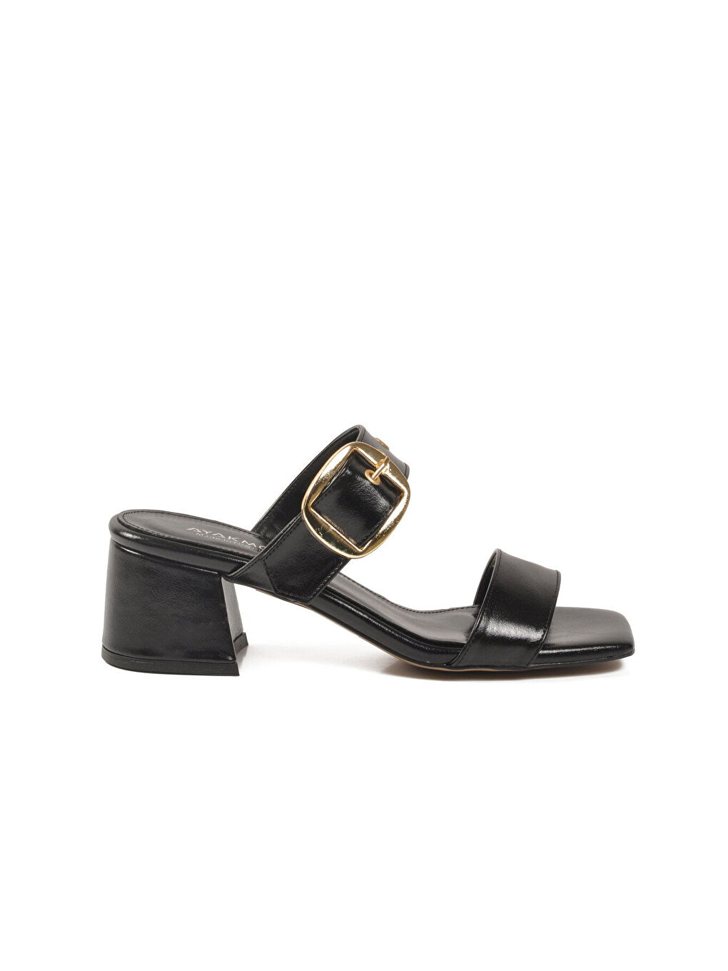 Siyah Çift Bantlı Kadın Topuklu Terlik 318139 Z