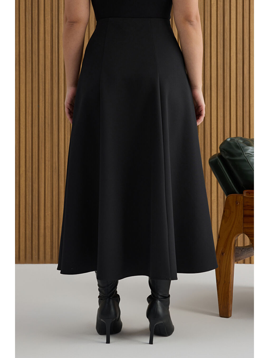 Siyah Kuplu Kloş Etek-5