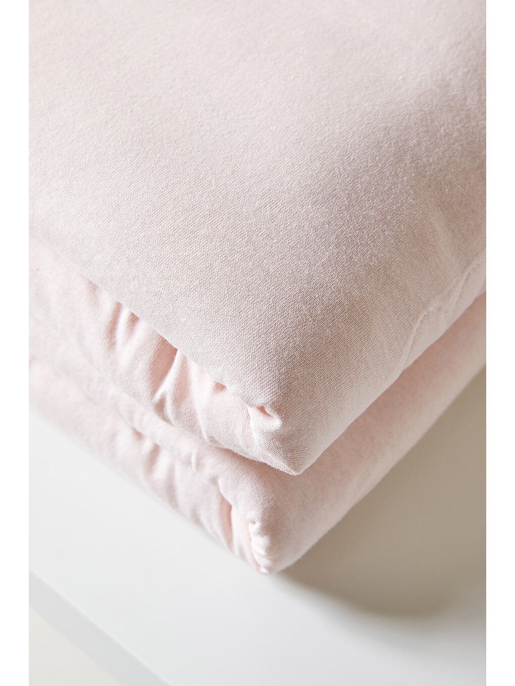 %100 Pamuk Penye Pembe Kalp Nakışlı Bebek Çok Amaçlı Örtü 90 x 120 cm-2