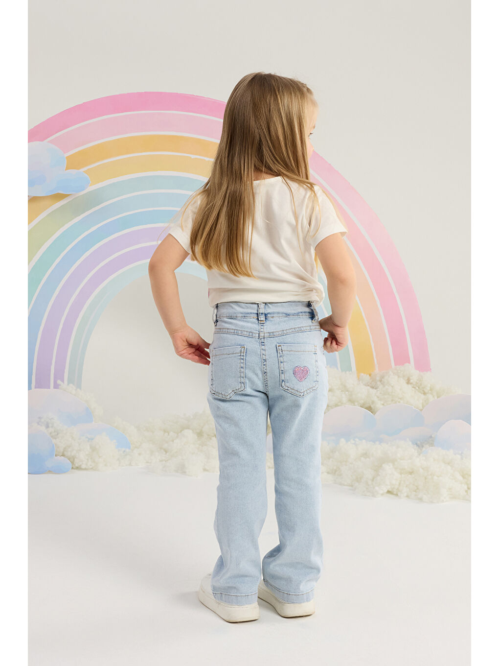 Kız Çocuk Denim Pantolon 2-6 Yaş Mavi-2