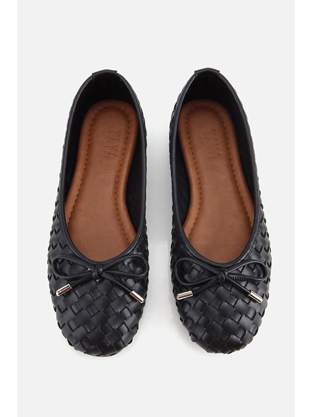 Kadın Siyah Örgü Detaylı Günlük Düz Babet-5