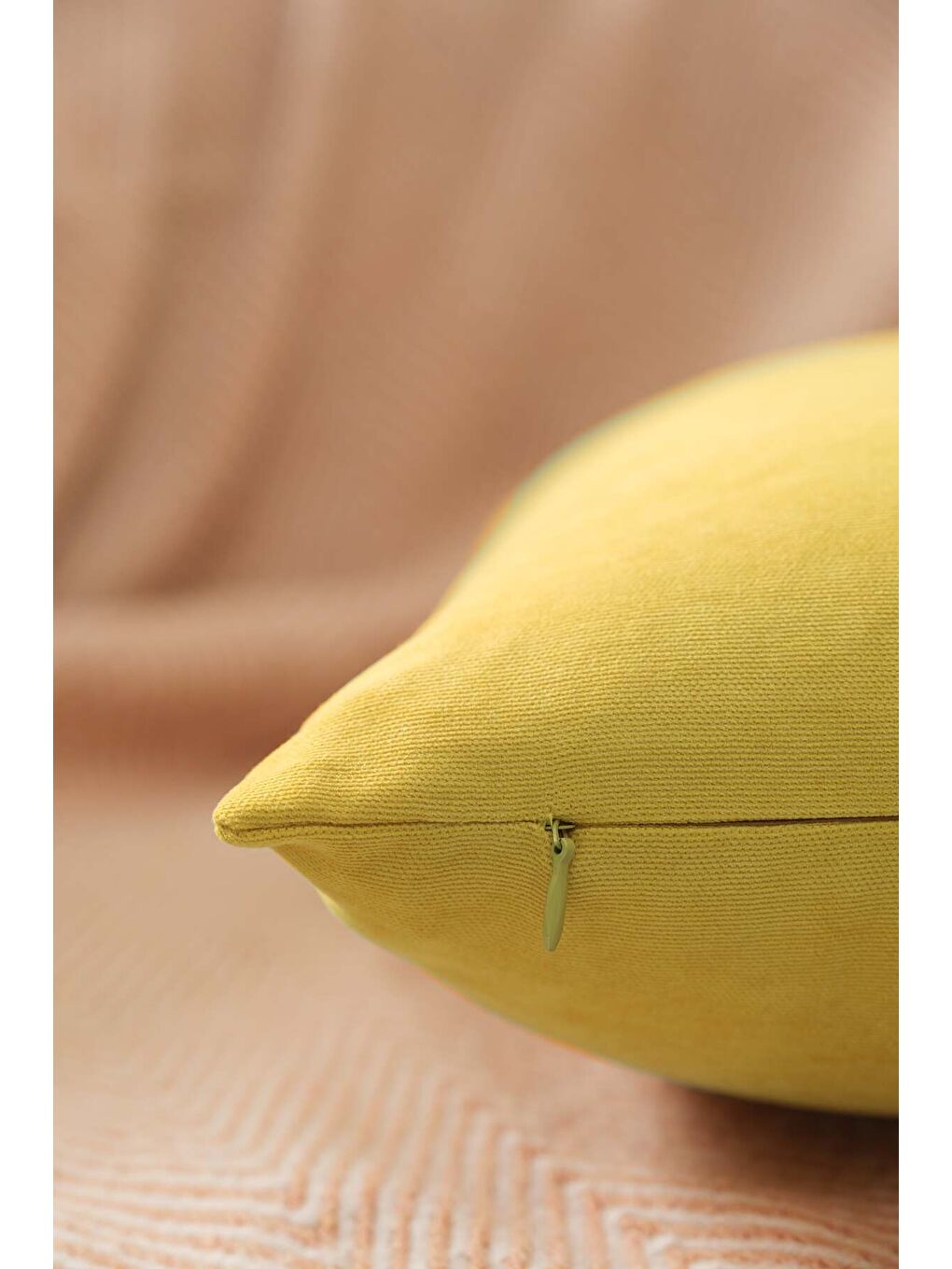 Panoroma Süet Dokulu Düz Punch (Panç) İçin Uygun Yağ Yeşili 40X40 Dekoratif Kırlent Kılıfı-2