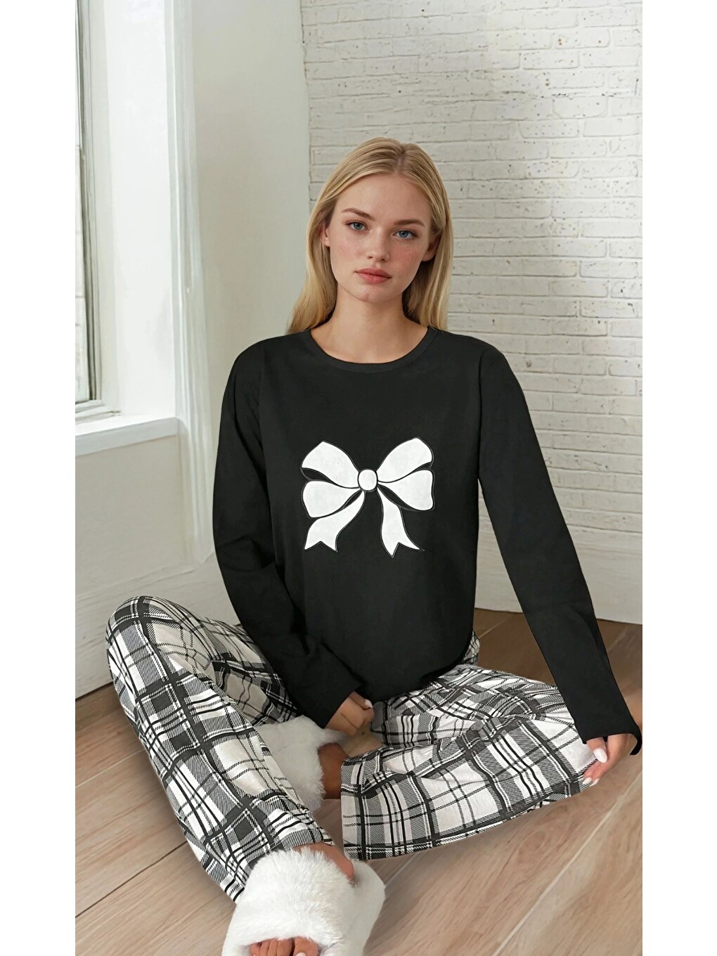 Siyah Kadın Pijama Takım