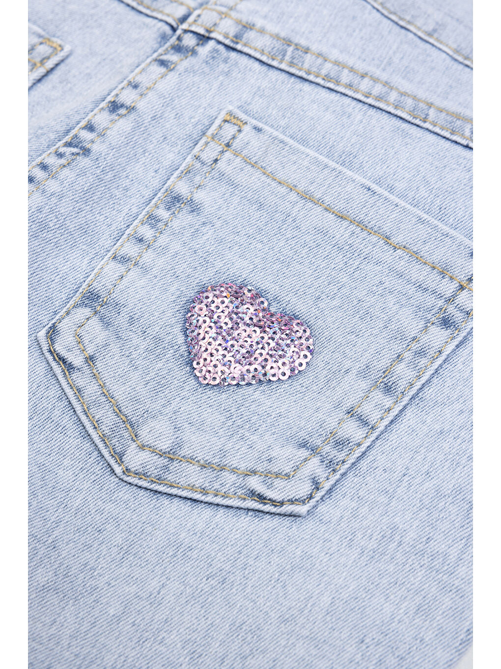 Kız Çocuk Denim Pantolon 2-6 Yaş Mavi-4