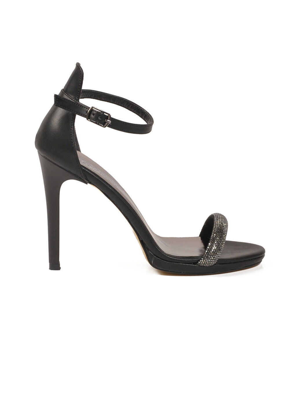 Siyah Taş İşlemeli İnce Uzun Topuklu Kadın Abiye Ayakkabı 655527 Z-1