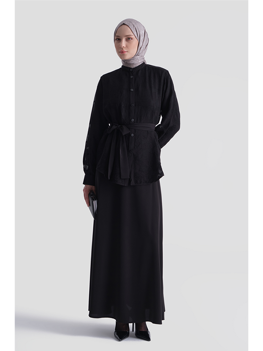 Jakarlı Tunik Takım Siyah-2