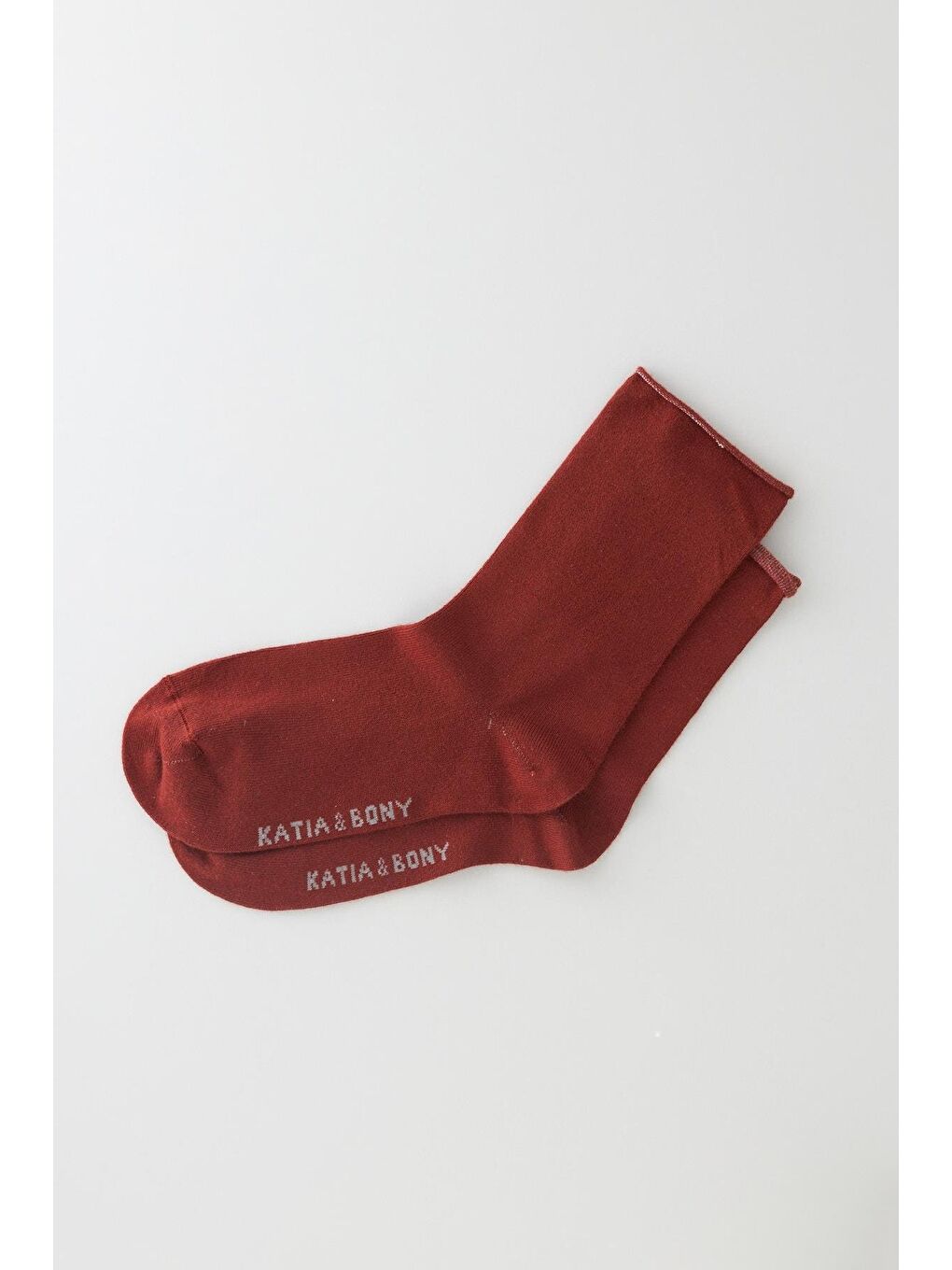 Kadın Koyu Kırmızı Renkli Lastiksiz Modal Kumaş İnce Soket Çorap