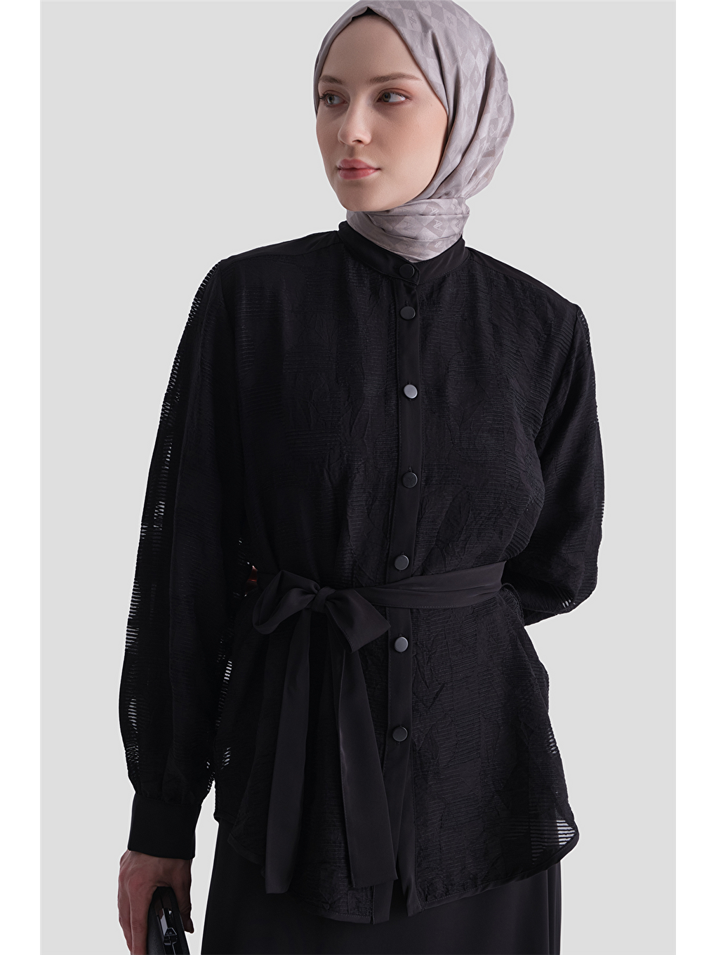 Jakarlı Tunik Takım Siyah-3
