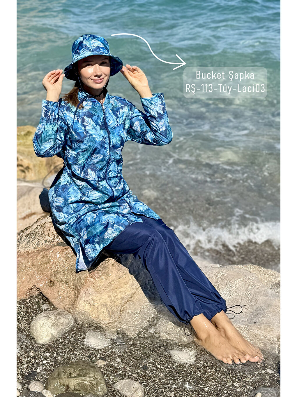 Paraşüt Tam Kapalı Tesettür Mayo 2503 Tülay Lacivert-4