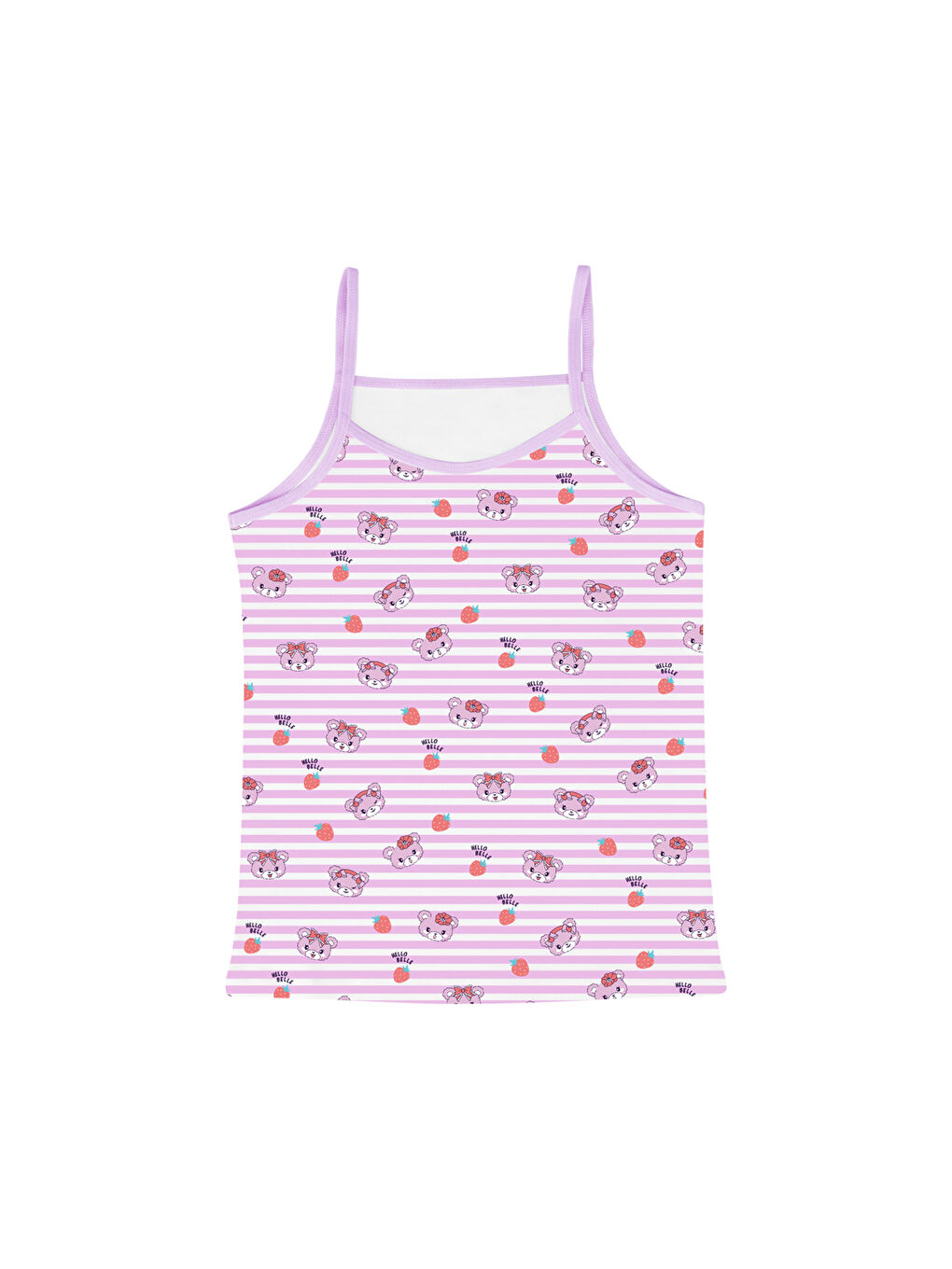 Karışık Kız Çocuk Baskılı Pamuklu Atlet 3'lü Paket-3