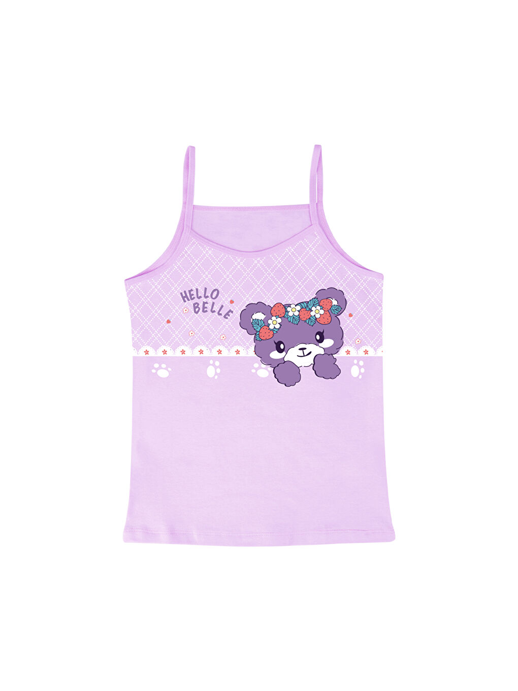 Karışık Kız Çocuk Baskılı Pamuklu Atlet 3'lü Paket-3