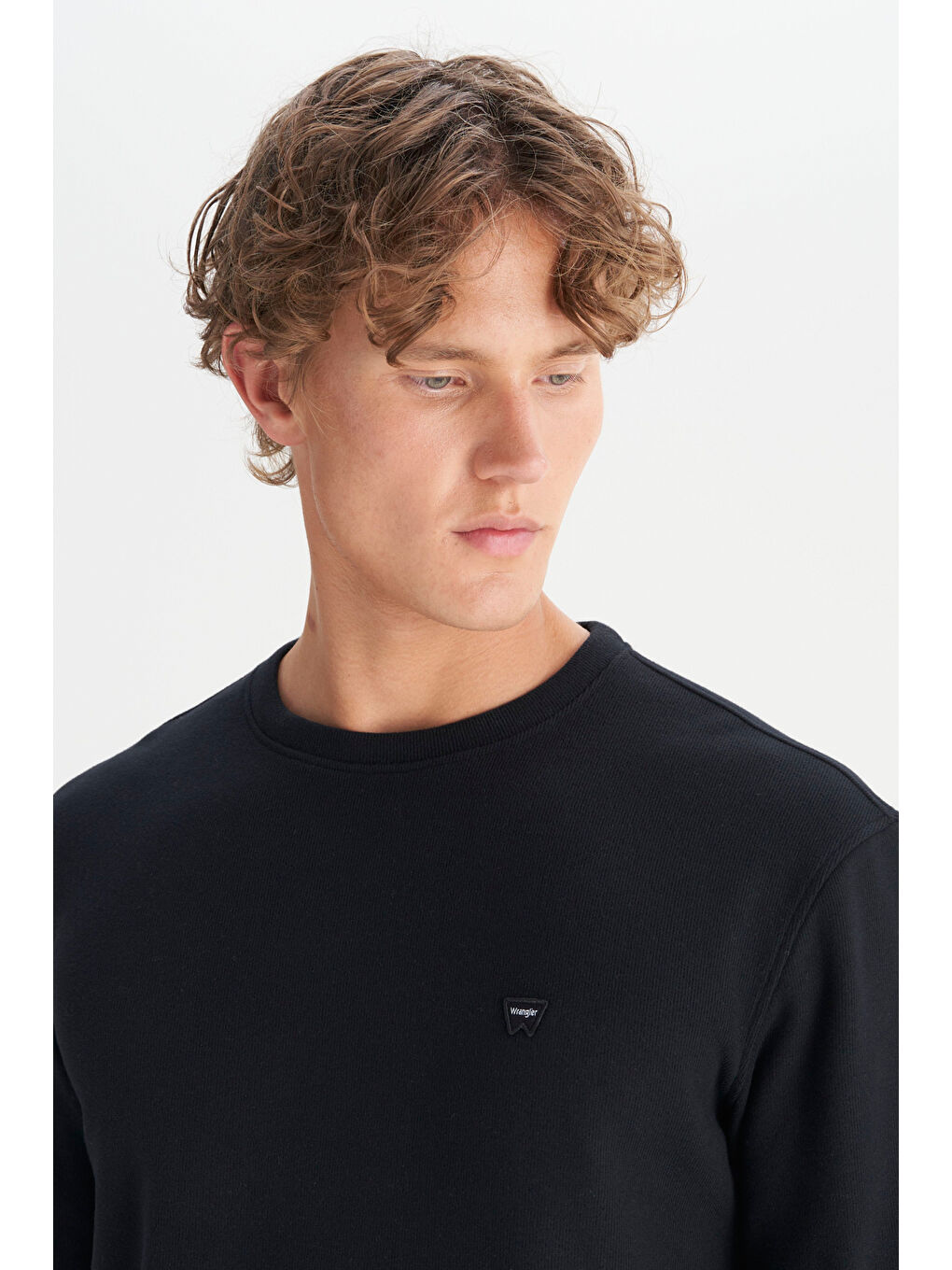 Siyah Pamuklu Regular Fit Bisiklet Yaka Selanik Örgü Sweatshirt-3