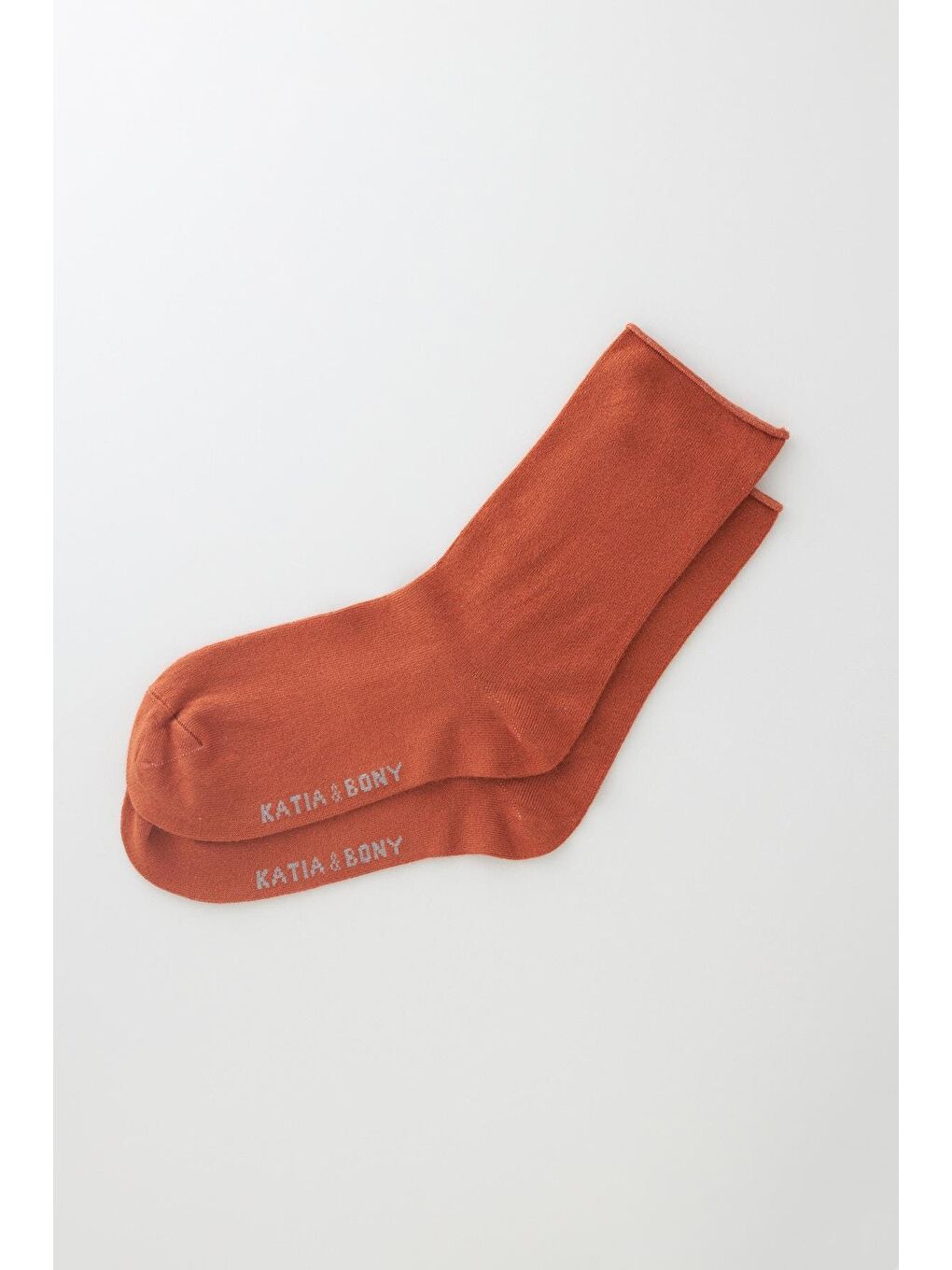 Kahverengi Kadın Kiremit Renkli Lastiksiz Modal Kumaş İnce Soket Çorap