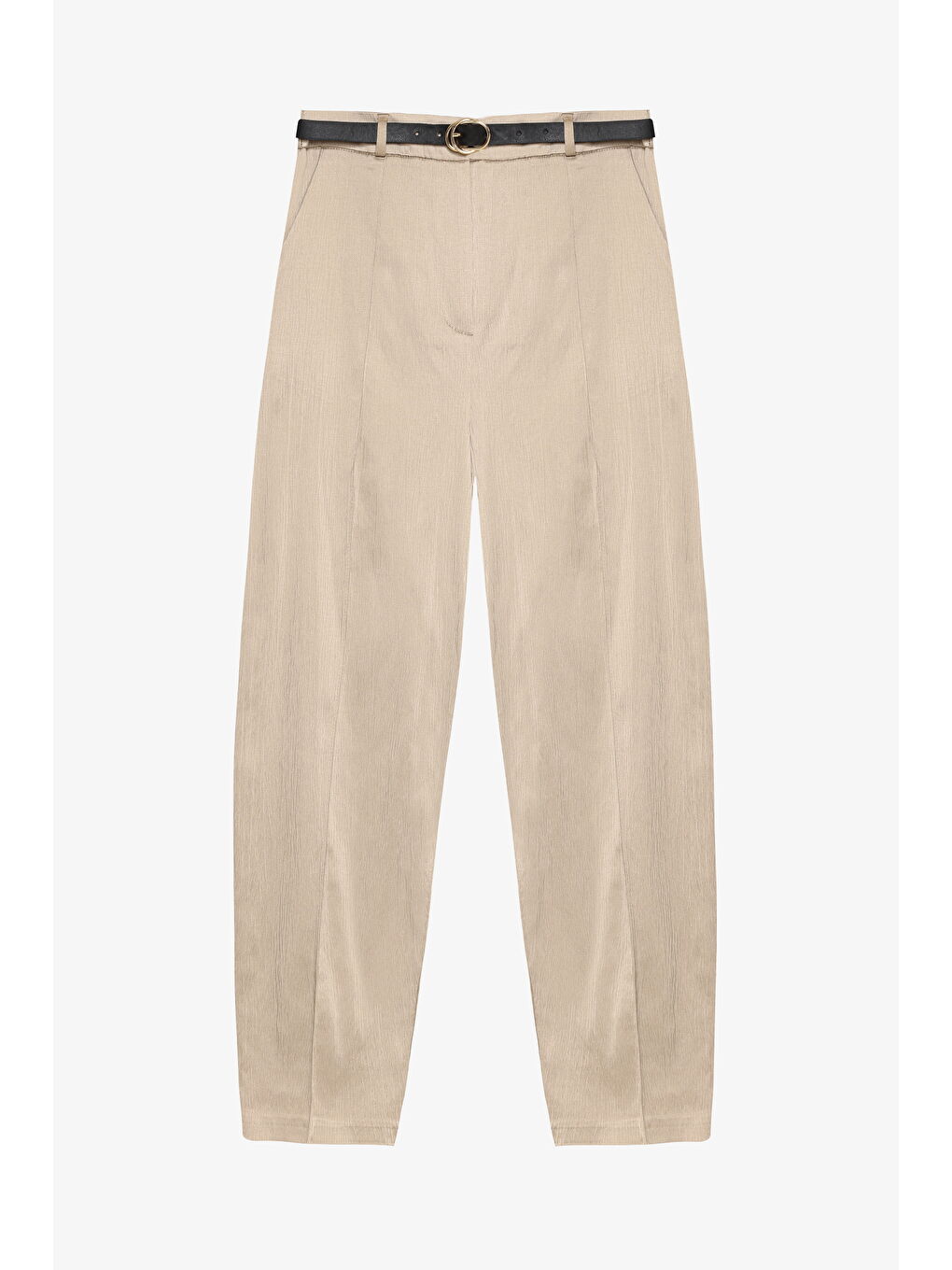 Kemerli Yüksek Bel Balon Pantolon Bej