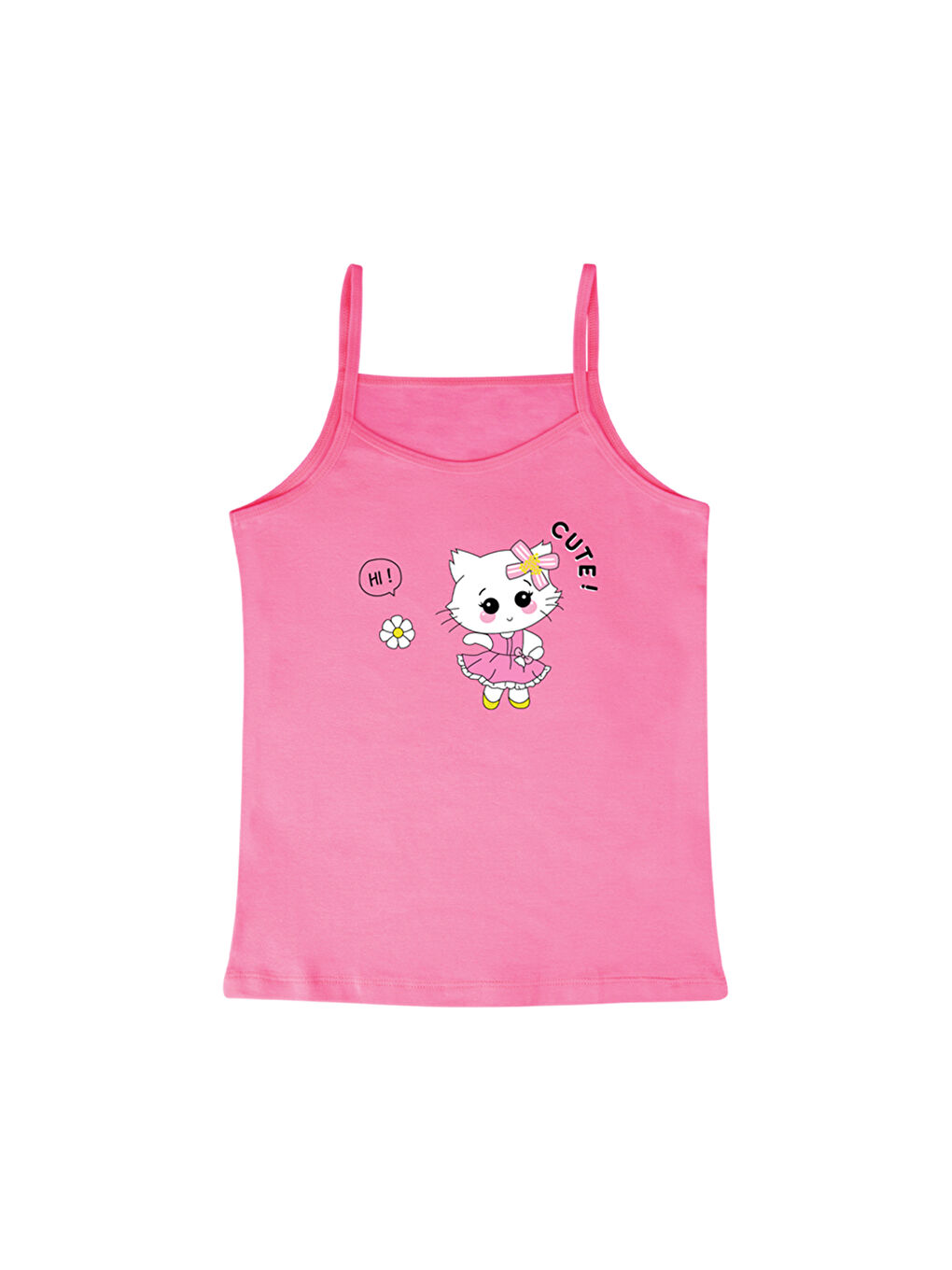 Karışık Kız Çocuk Baskılı Pamuklu Atlet 3'lü Paket-1