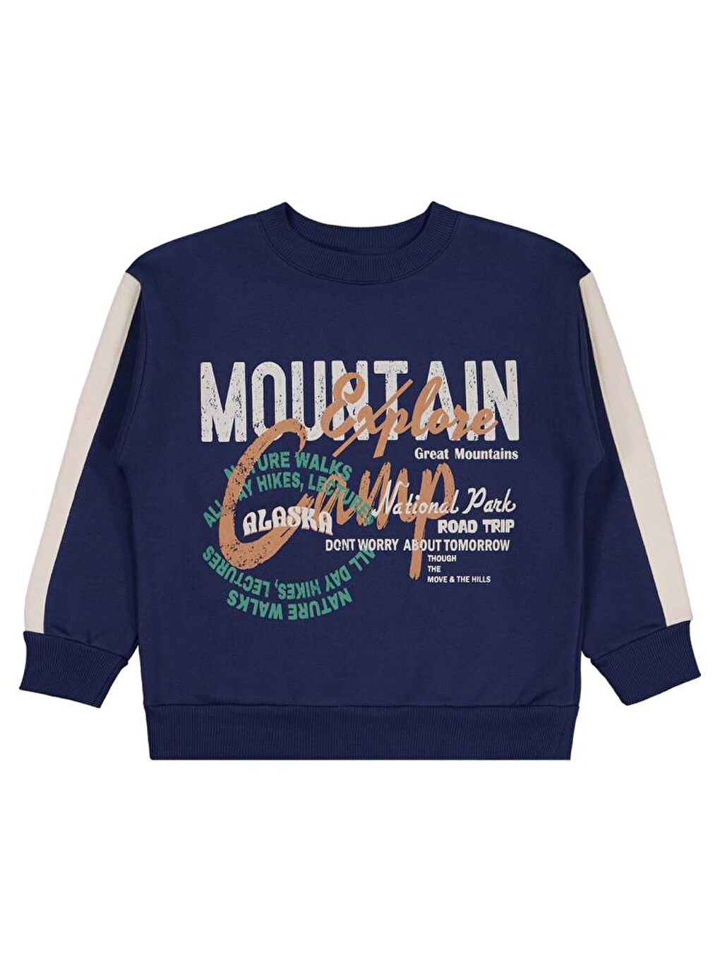 Lacivert Boys Mountaın Camp Baskılı 6-9 Yaş Sweatshirt