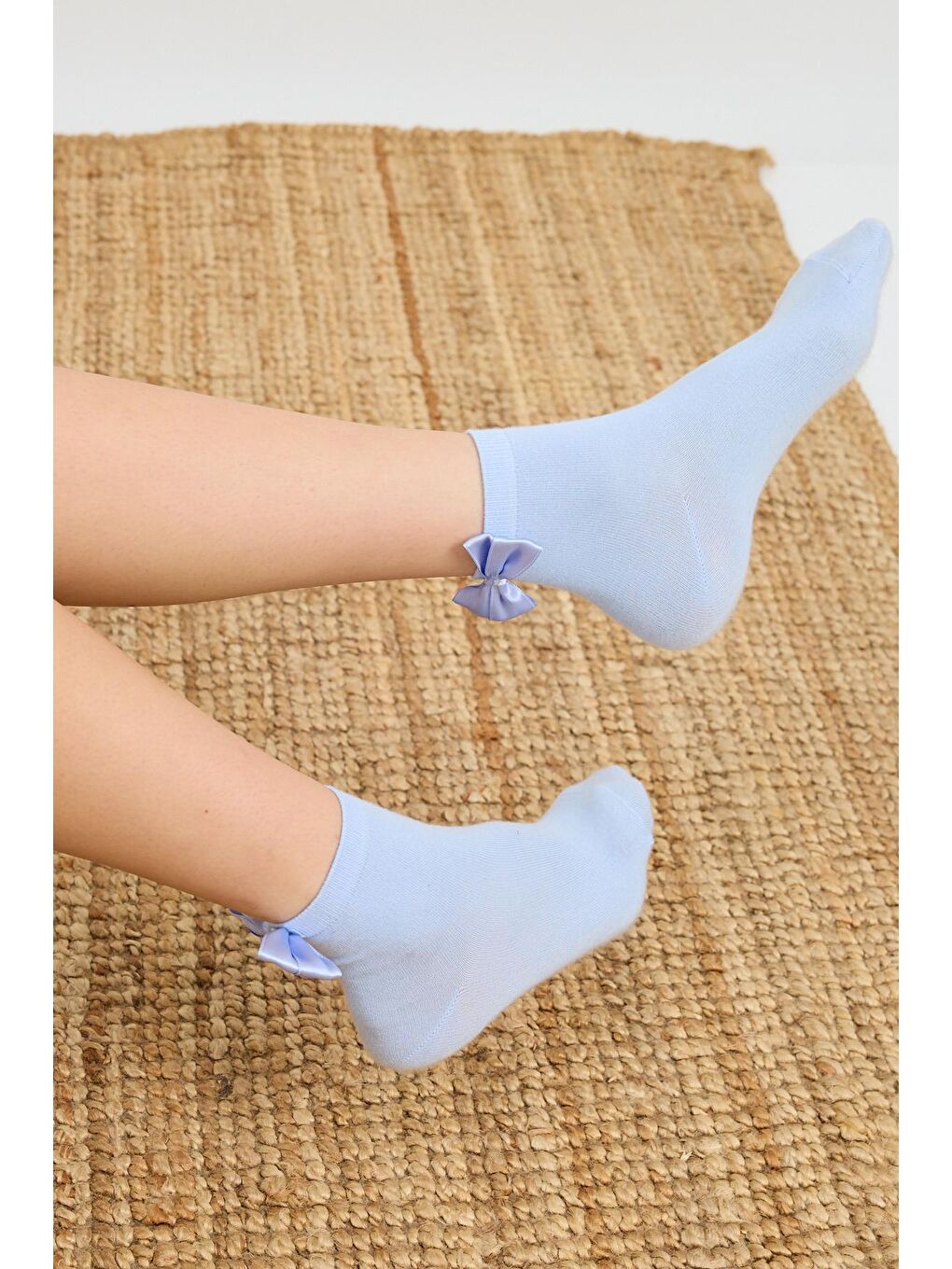 Kadın Fiyonklu Modal Soket Çorap Mavi-1