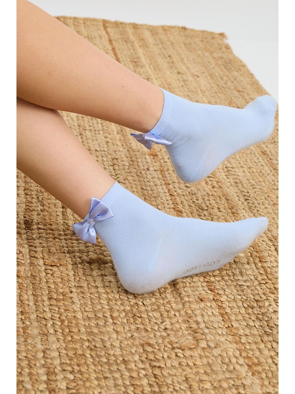 Kadın Fiyonklu Modal Soket Çorap Mavi-2